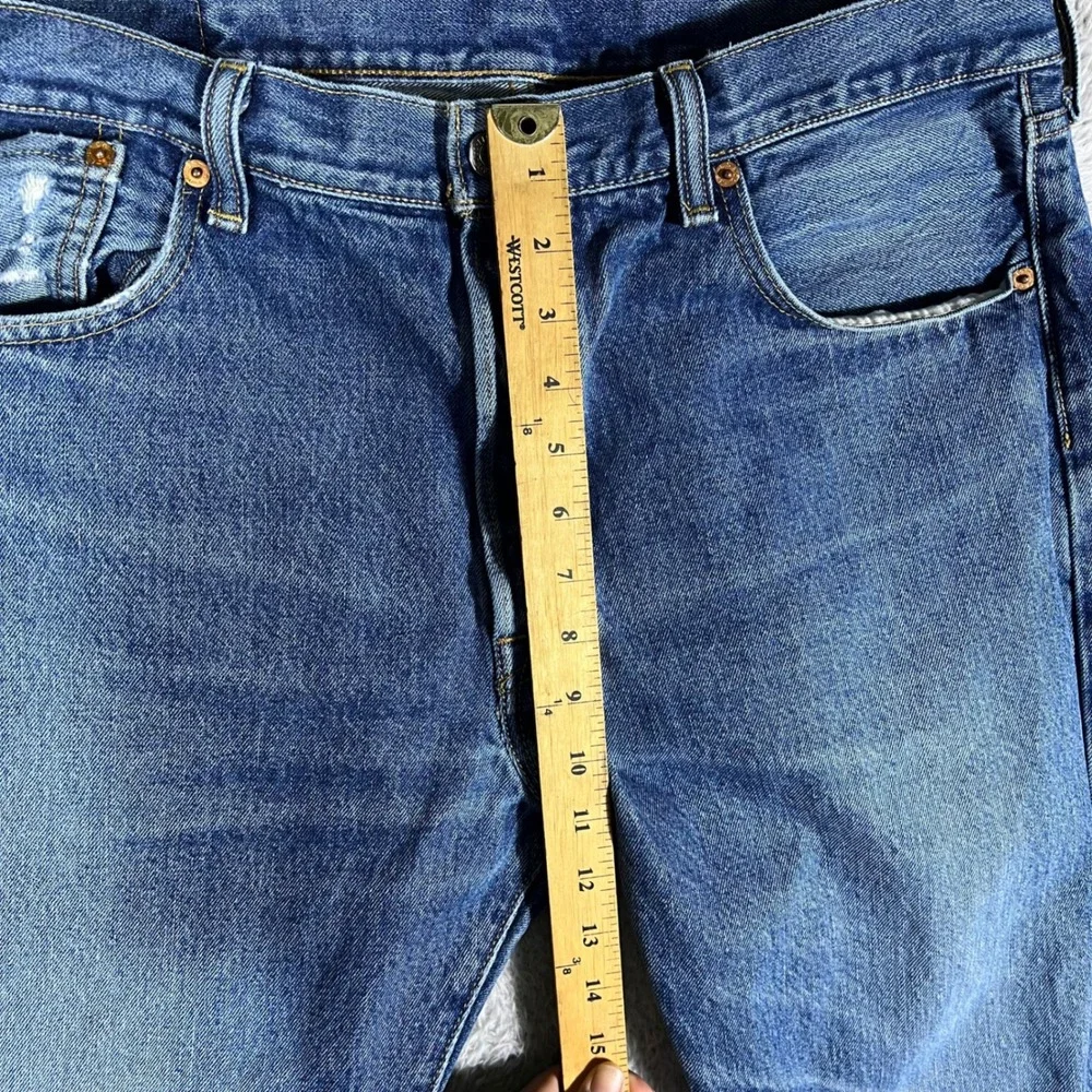 Levis 501 Original Fit Jeans Mens 38x30 Blue Denim Straight Leg Button Fly